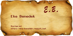 Eke Benedek névjegykártya
